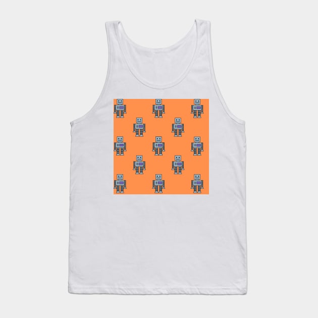 Robots - Orange Tank Top by IslandofdeDolls